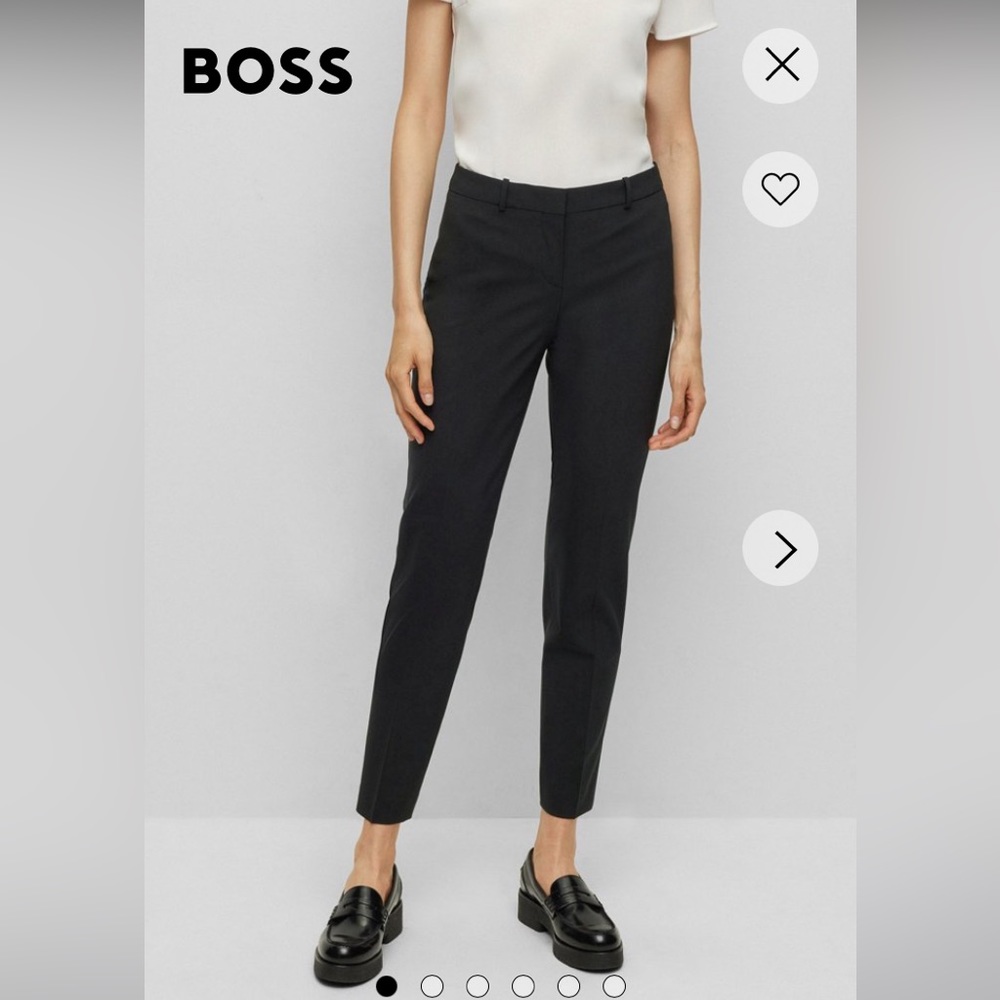 Hugo Boss cropped regular-fit virgin wool trousers